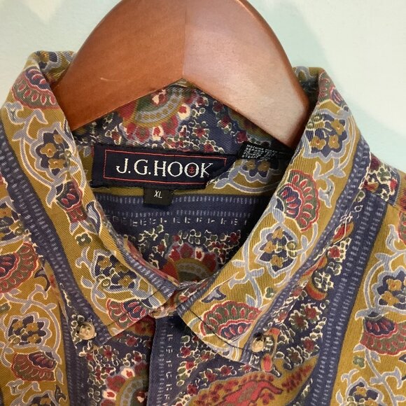 Vintage J.G. Hook Paisley Button-Up – Women’s XL – 100% Cotton Long Sleeve - Picture 2 of 11
